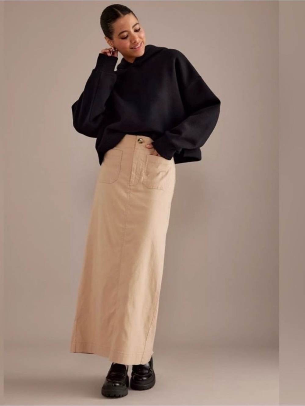 Anthropologie Maeve The Colette Maxi Skirt in Khaki- Small